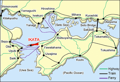 Map of Shikoku and the surrounding area