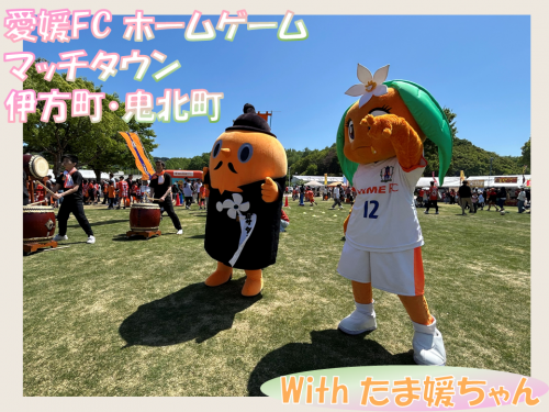 愛媛FC　ホームゲーム伊方町の日　サダンディーとたま媛ちゃん
