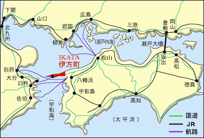 伊方町迄の交通地図2