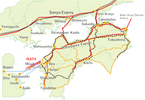 Map of Shikoku and the surrounding area