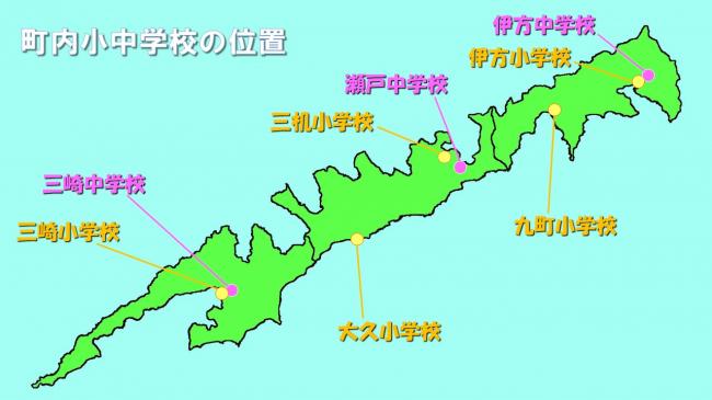 町内小中学校位置図