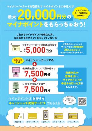 最大20000円分のマイナポイントがもらえます。